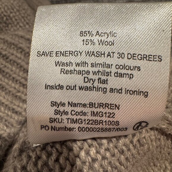 Men's NWOT Emerald Isle Knitwear Wool Blend Irish Burren Sweater Small Sweater - Picture 10 of 10